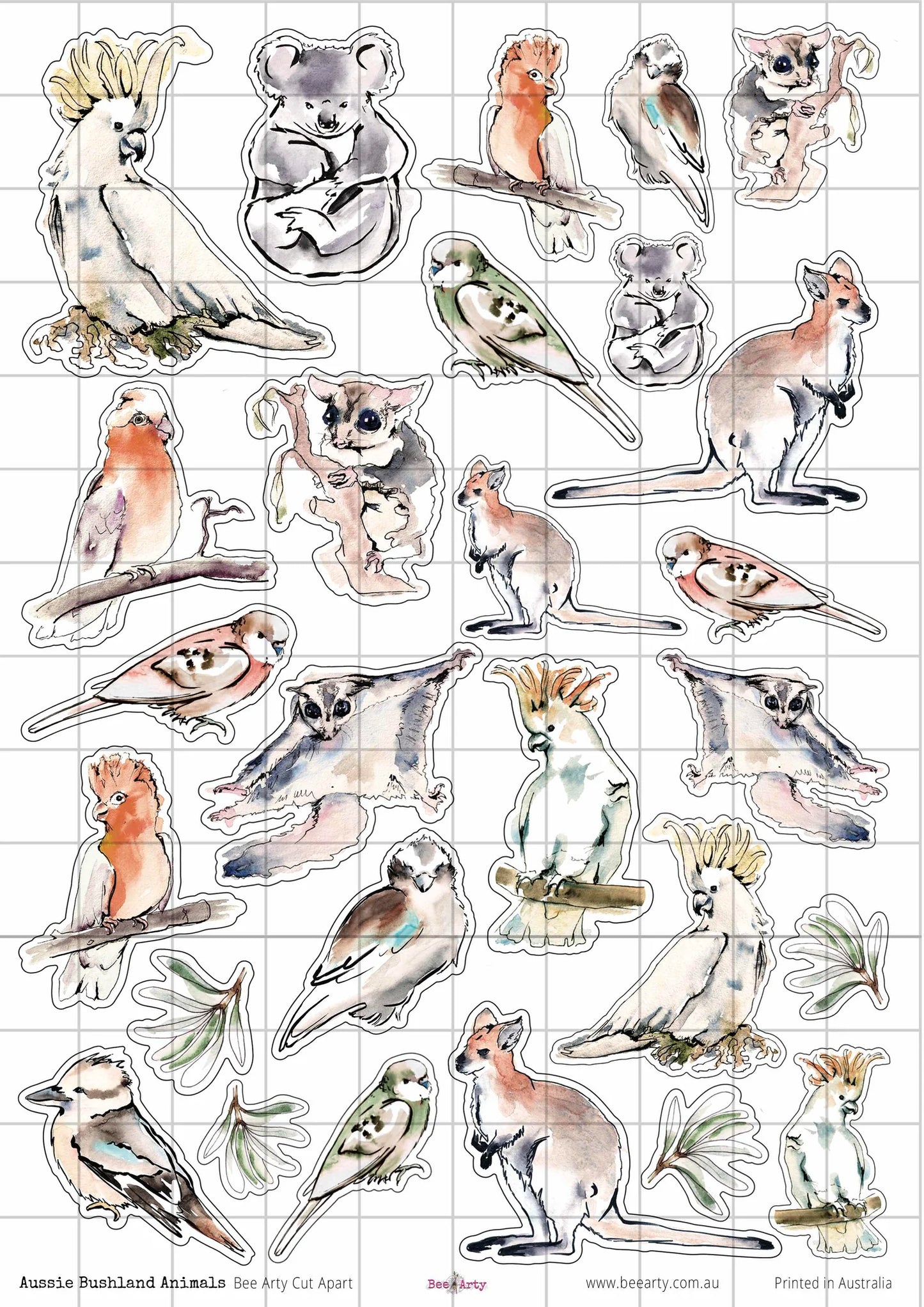 A4 Cut Apart - Assorted - Aussie Bushland Animals