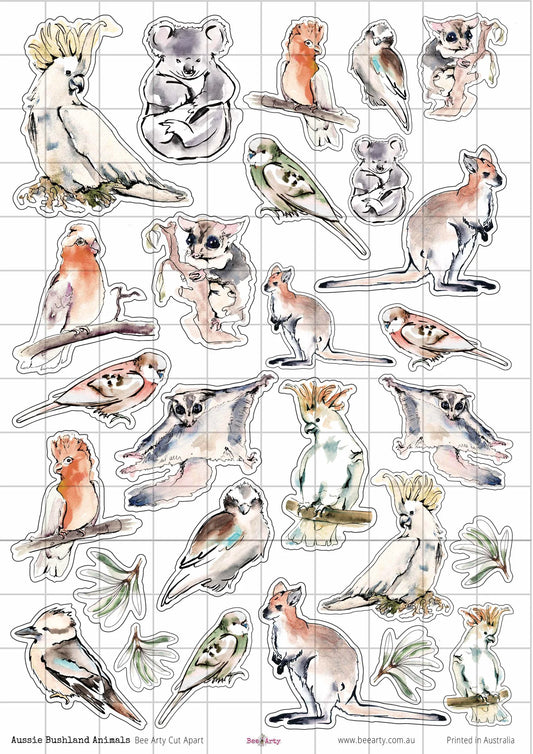 A4 Cut Apart - Assorted - Aussie Bushland Animals