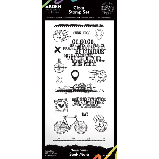 Maker Series Seek More 4in x 8in Clear Stamp Set